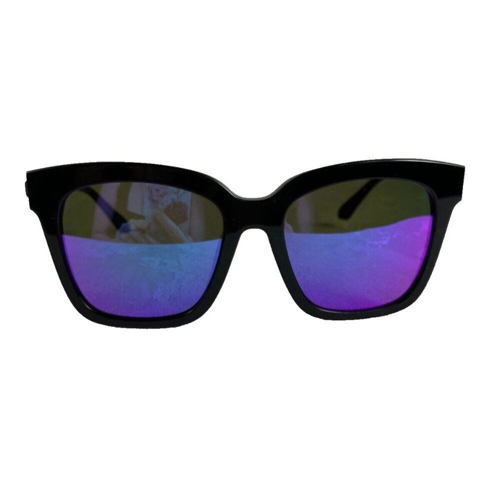 Diff Bella Blue Light Blocking Mirror Cat Eye Sunglasses Black